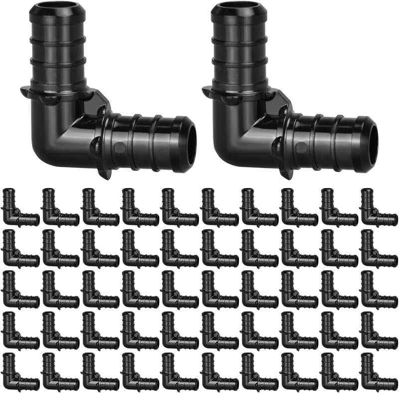 PXZBLG 1/2" Poly PPSU Barb Crimp PEX Fitting, 50pcs PEX Elbow Fittings, No Lead - Image 1